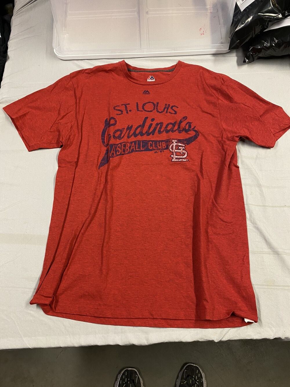 MLB St Louis Cardinals Graphic T-shirt Red XL Triple Peak Mens Vtg Look Redbirds